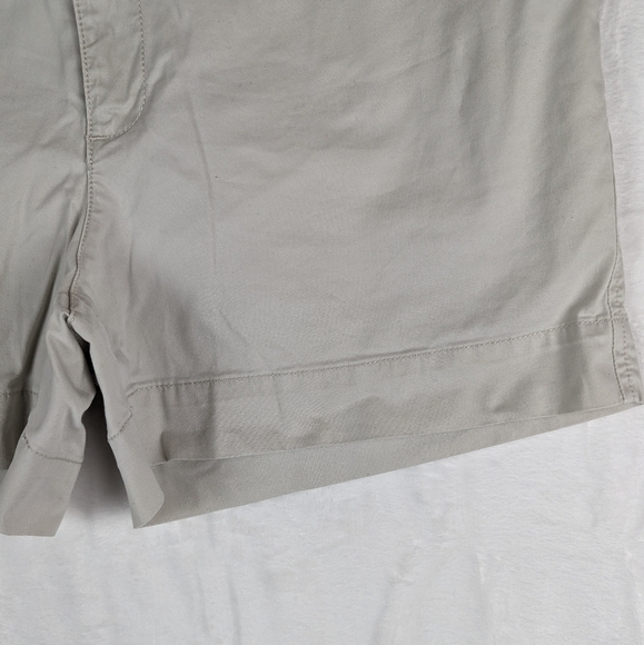 Eddie Bauer Mercer Fit Khaki Chino Shorts 8 Tan Flat Front Short Neutral 4" - Picture 6 of 13